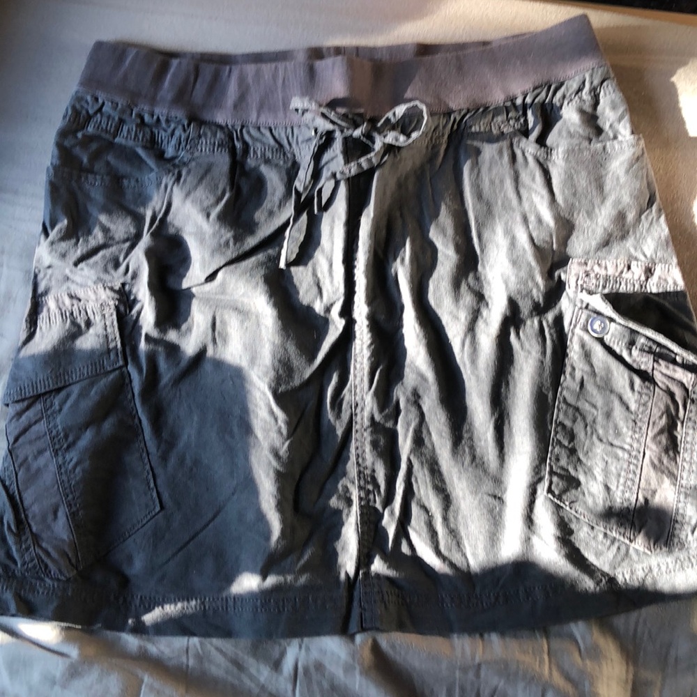 Prana Blue Cotton Skirt with Pockets